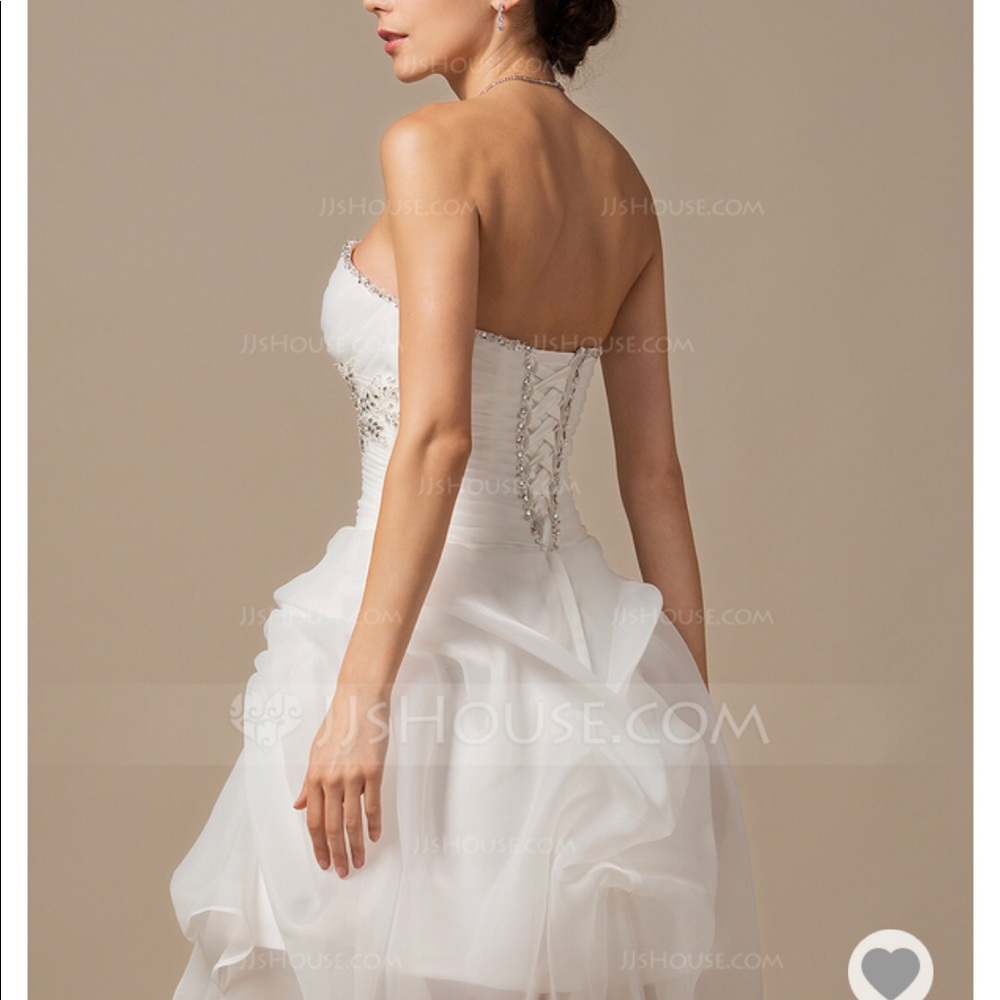 Pink asymmetrical formal/wedding dress